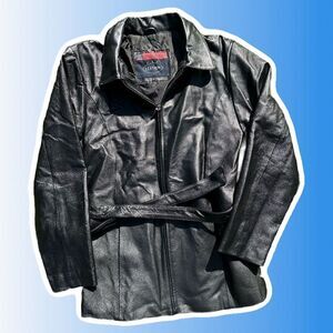 USA Leather Women's Black Jacket Size L Long Sleeve